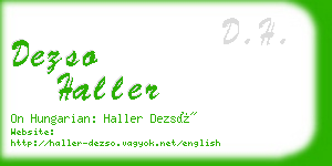 dezso haller business card